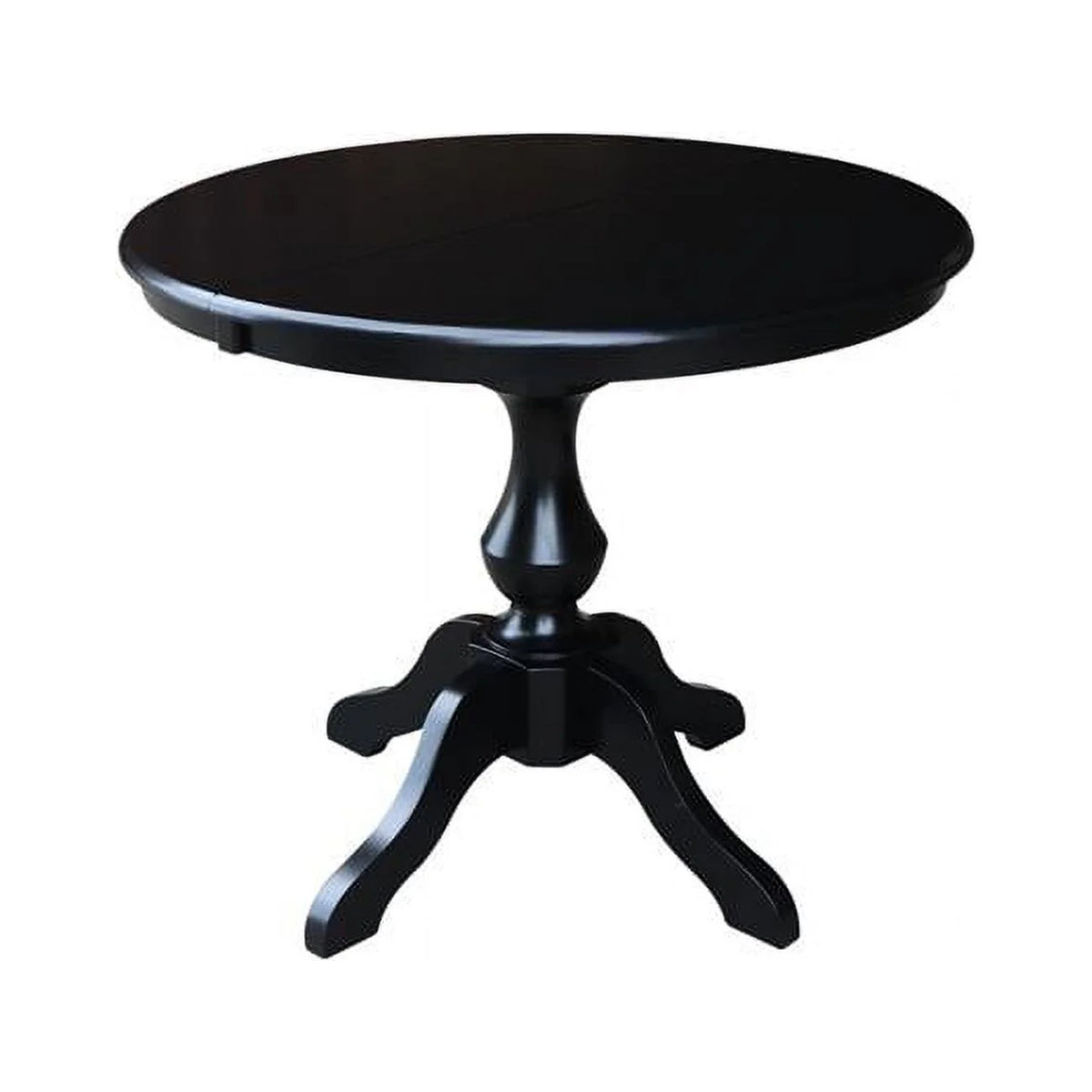 Round Dining Table with Leaf, Black G899