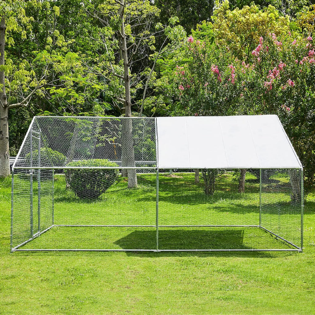 Extra Large Metal Chicken Coop Walkin Poultry Cage Hen Run House J861
