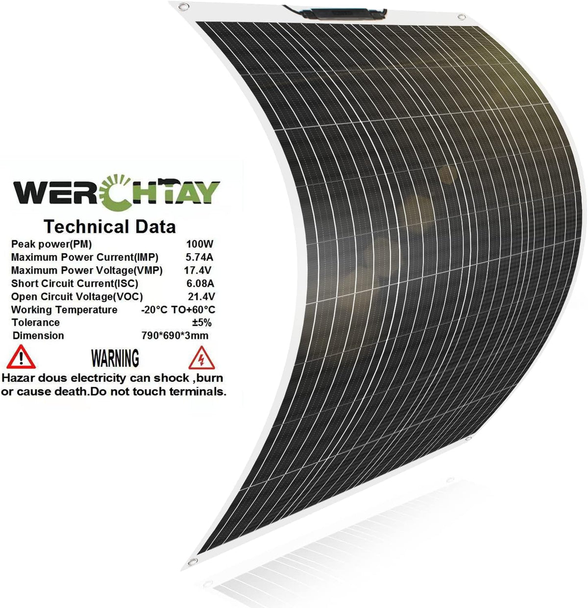 100W 12V Monocrystalline Flexible Solar Panel S957799