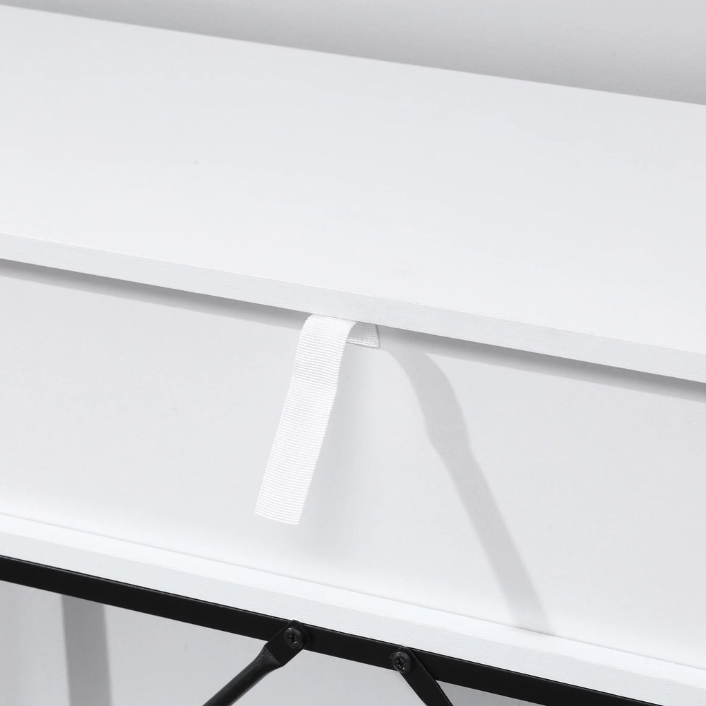 White Console Table with 2 Drawers and Open Shelf X811
