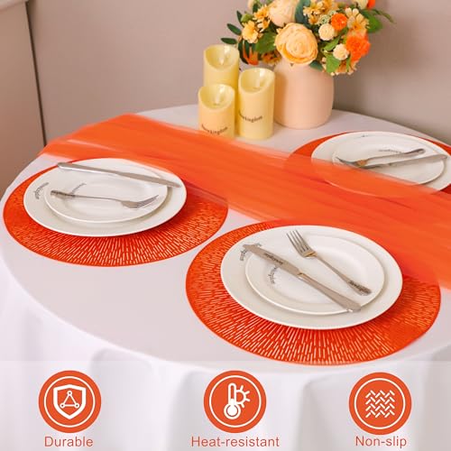 Round Gold Vinyl Placemats Set of 12 T495