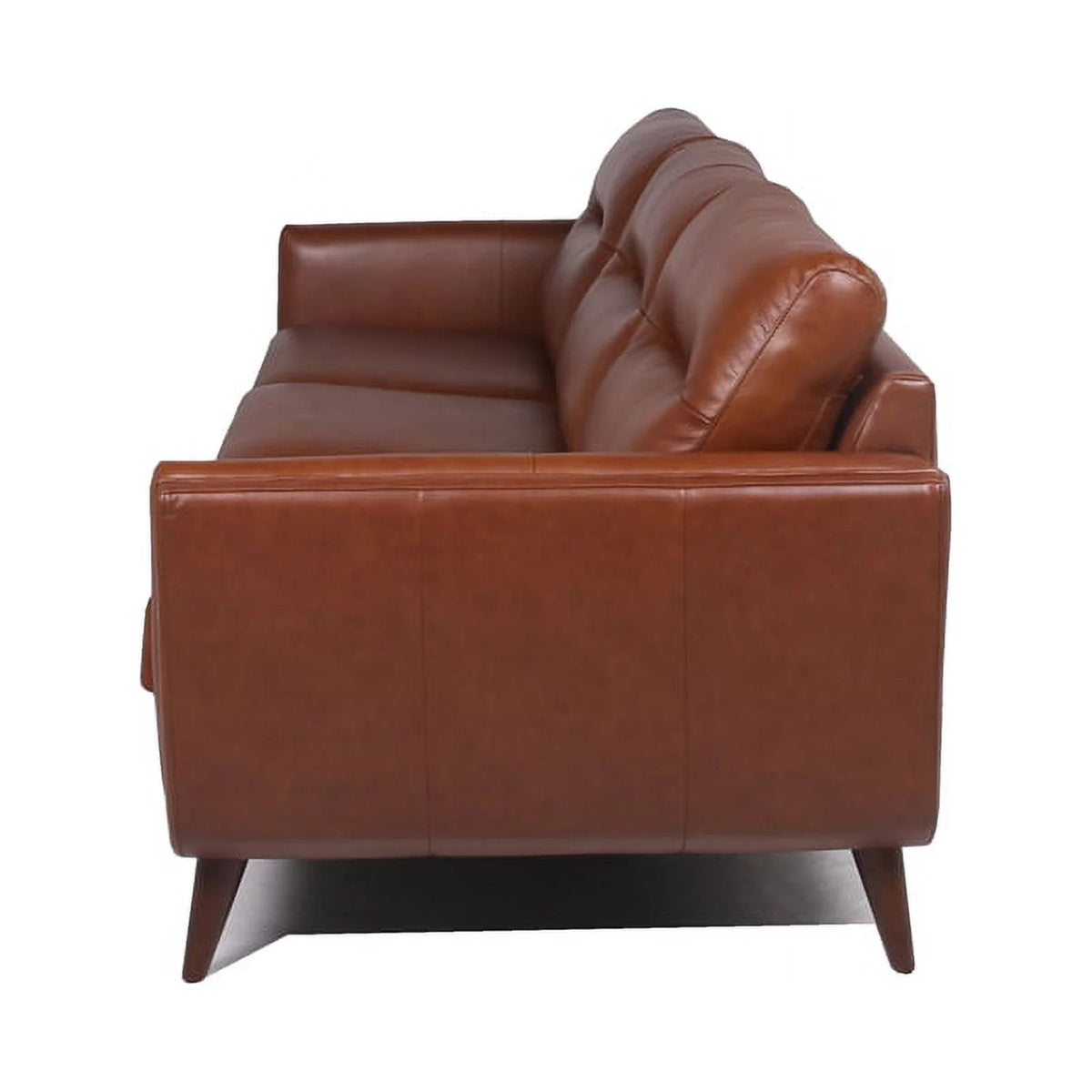 Mid-Century Leather Sofa in Cobblestone Brown I906480