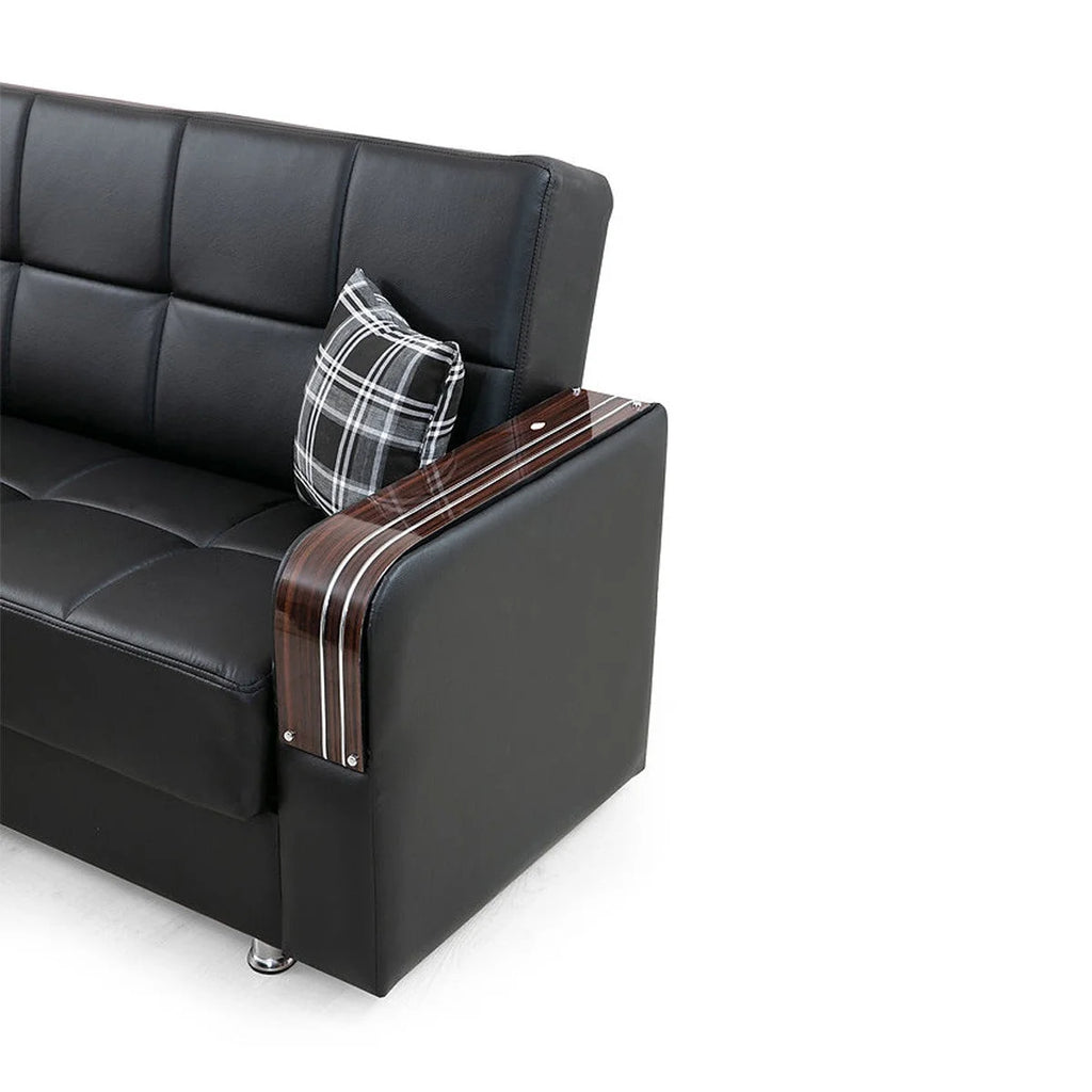 Black Reversible Sectional Sofa F678