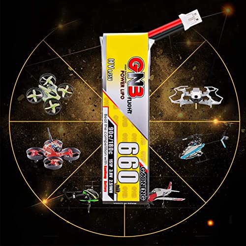 660mAh 1S LiPo Battery 4PCS 3.8V 90C JST-PH2.0 Micro FPV Racing Drone X413437