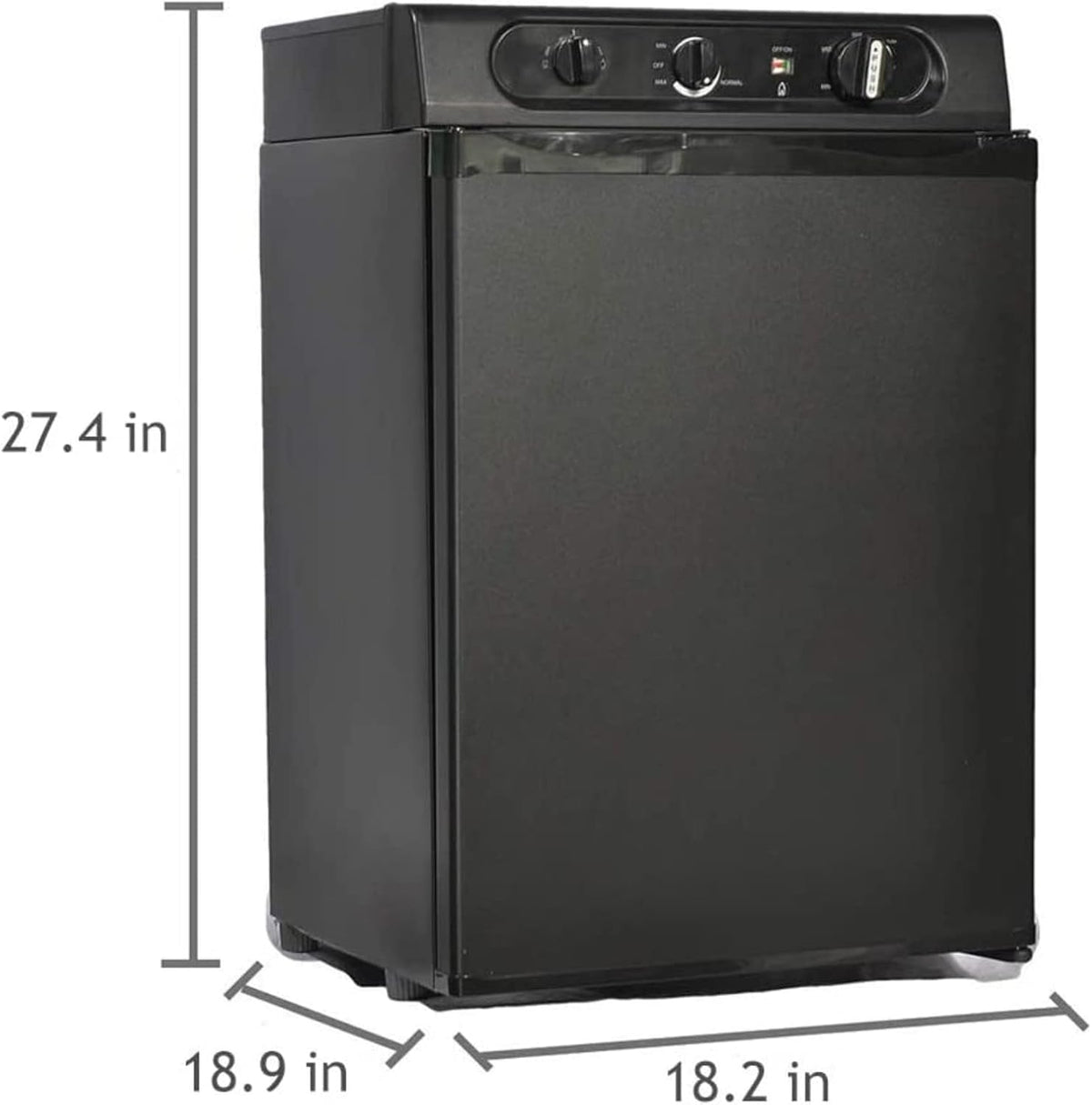 3 Way Propane Fridge 120V 12V LPG Gas Refrigerator Black 2.1 Cu.ft. Y32623
