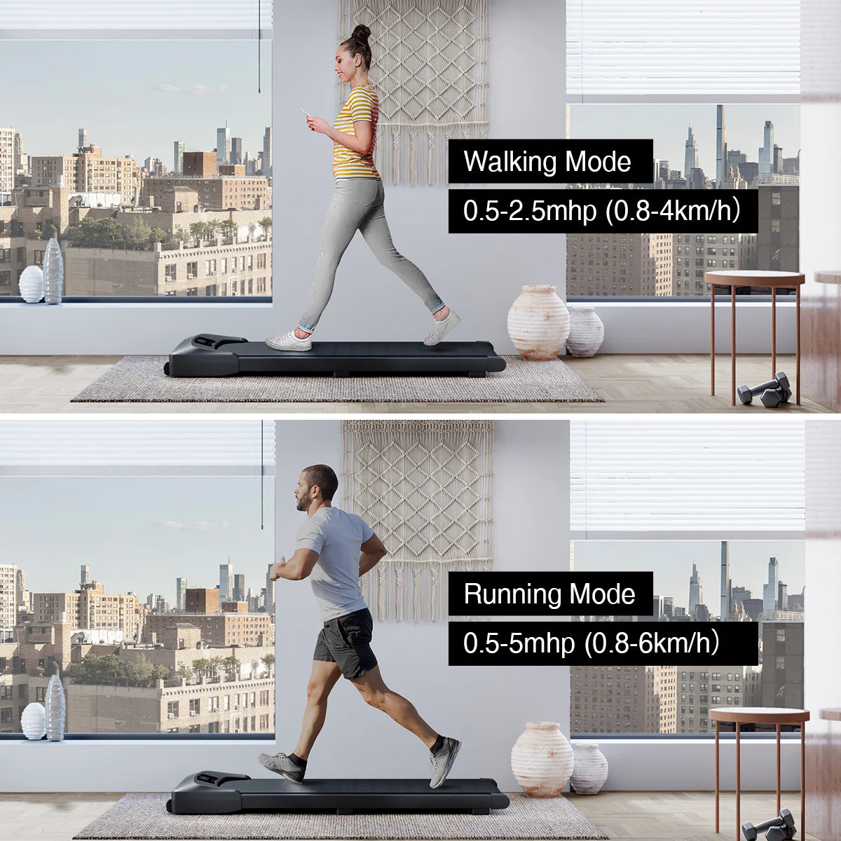 Walking Pad Under Desk Electric Treadmill White P800262