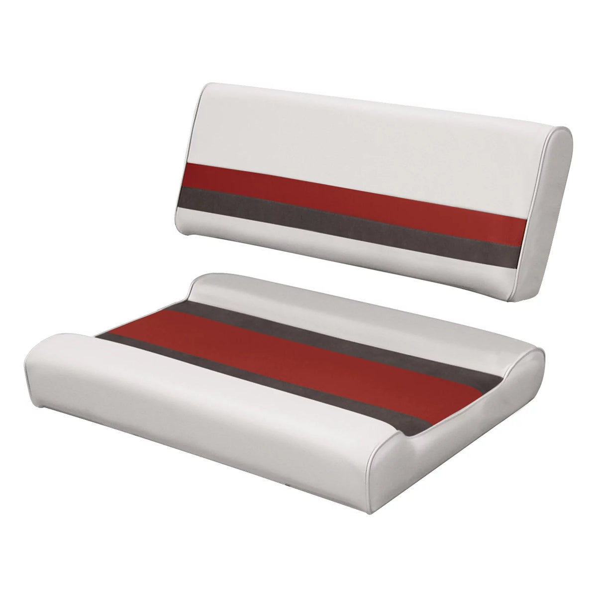 White Navy Blue Bench Seat and Backrest Cushion Set D739