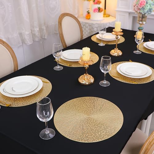 Round Gold Vinyl Placemats Set of 12 T495