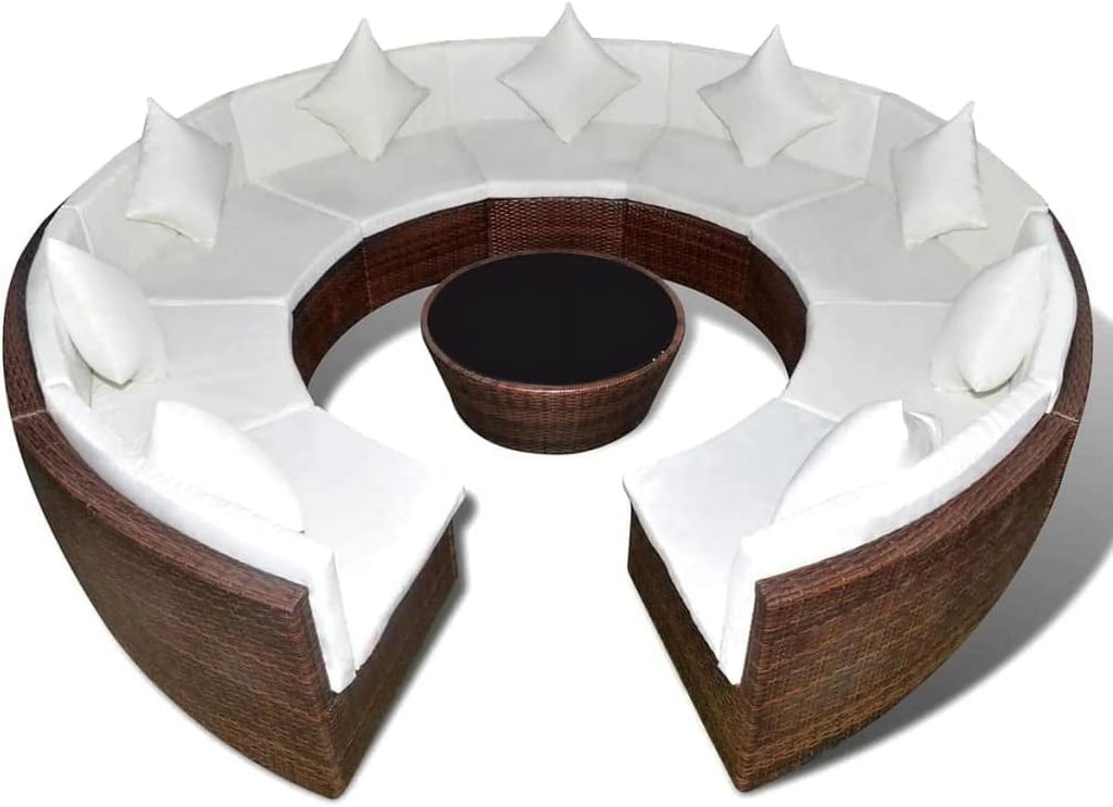 3 Piece Patio Lounge Set with Cushion Solid Acacia Wood G853