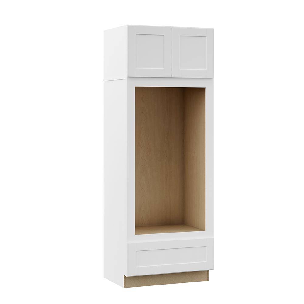 33x90x24 in. Double Oven Kitchen Cabinet in Satin White M130494