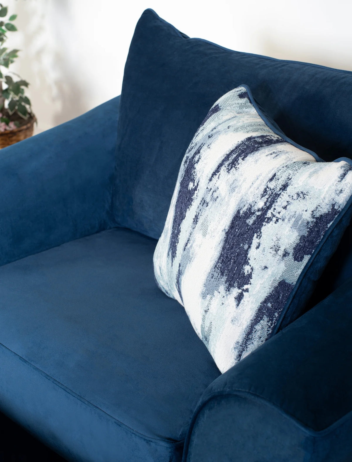 Navy Blue 4-Piece Fabric Sofa Set N277022