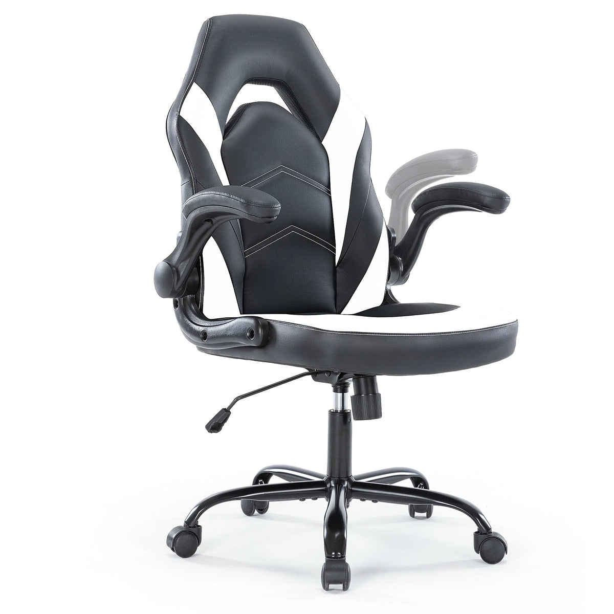 Black and White Ergonomic Office Chair with Lumbar Support Z966626