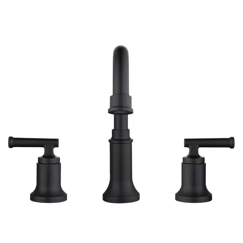 8 in. Widespread Double-Handle High-Arc Bathroom Faucet in Matte Black S516998