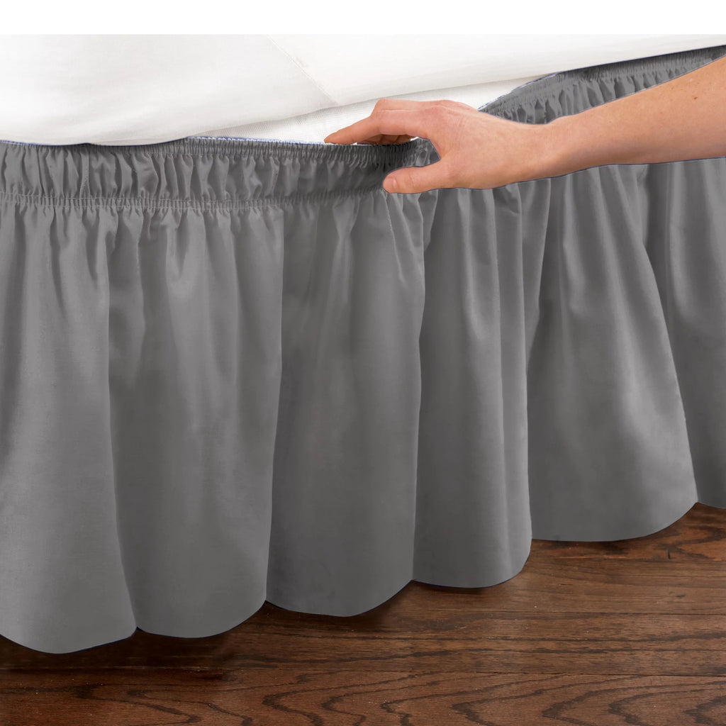 Grey Wrap Around Bed Skirt I1308