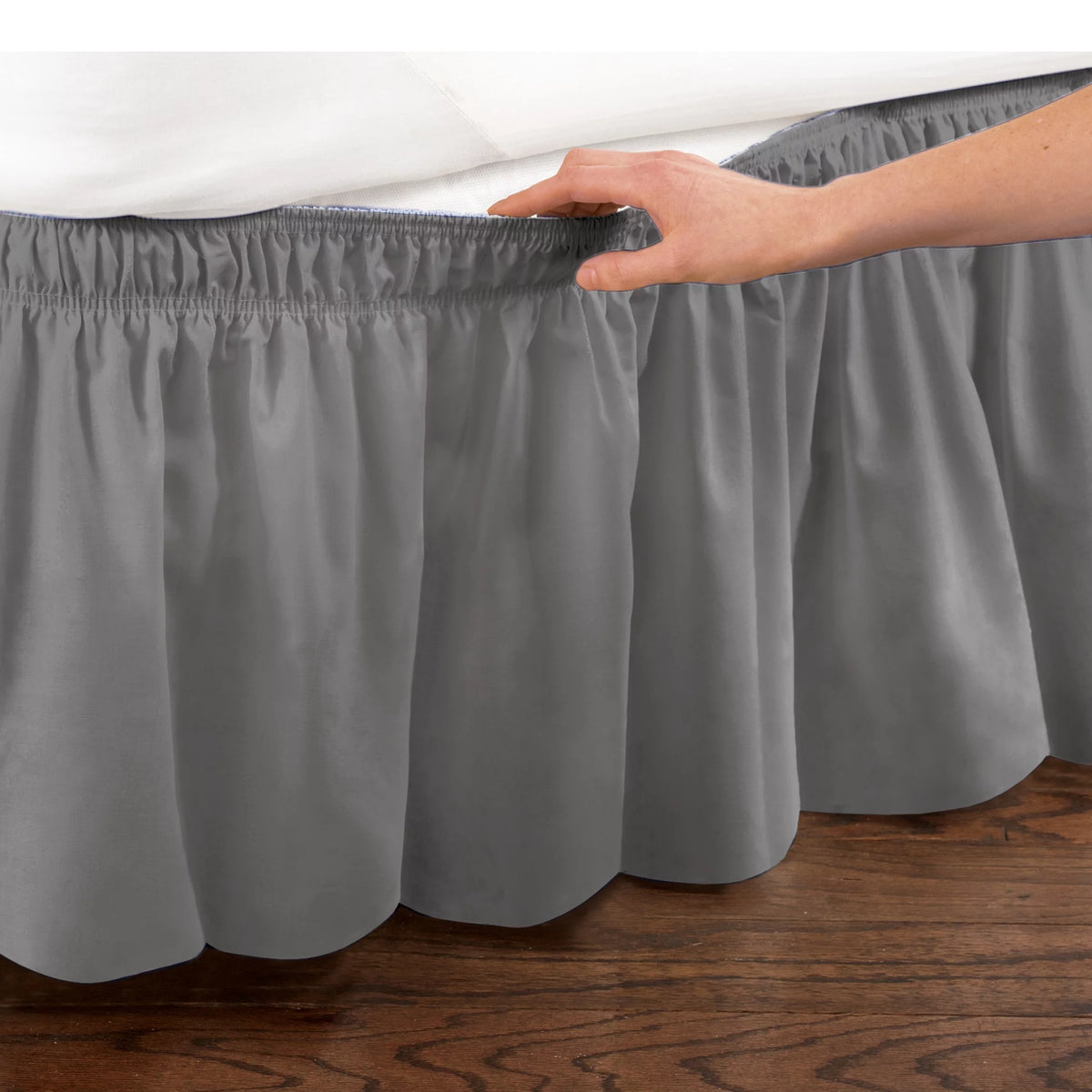 Grey Wrap Around Bed Skirt I1308