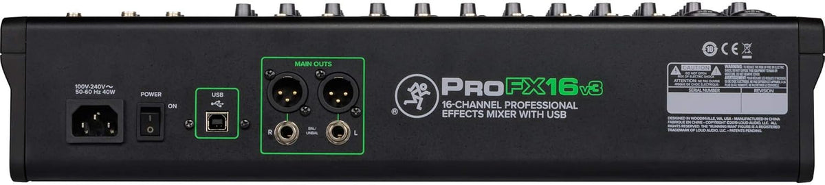 16-Channel Unpowered Mixer with TRS Cable, XLR Cable, Adapter and Cable Ties L654