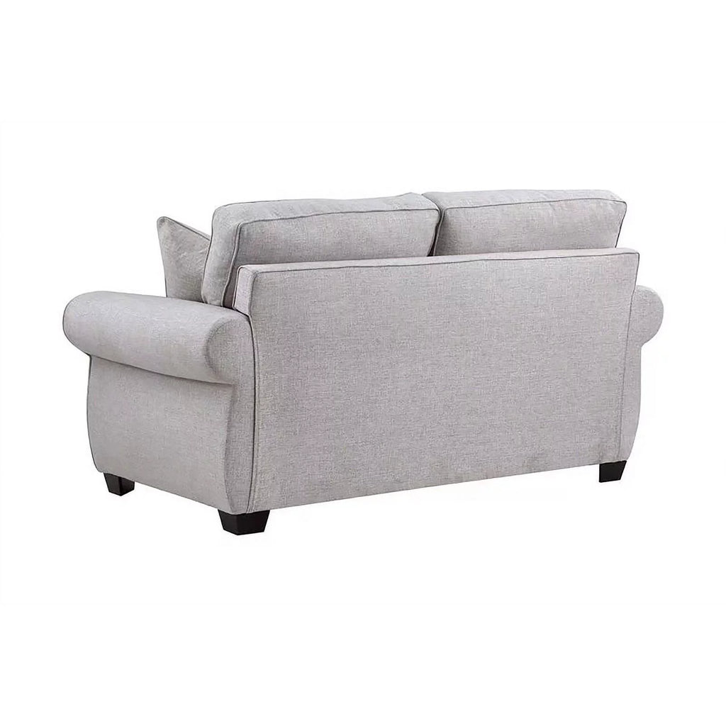 Cream Fabric Loveseat with Rolled Arms U8694