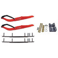 Red Snowmobile Skis with 10 inch Round Bars Complete Kit P564