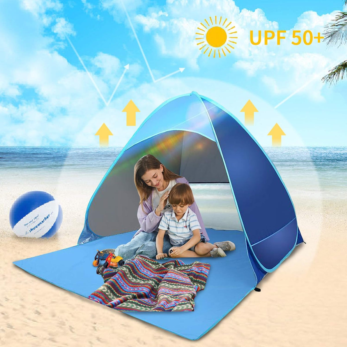 UPF 50+ Pop Up Beach Tent for 2-3 Person L30360