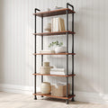 5-Tier Pine and Metal Etagere Bookcase M4395