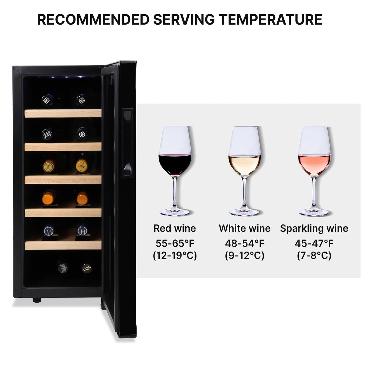 12 Bottle Wine Cooler Thermoelectric Refrigerator P9937