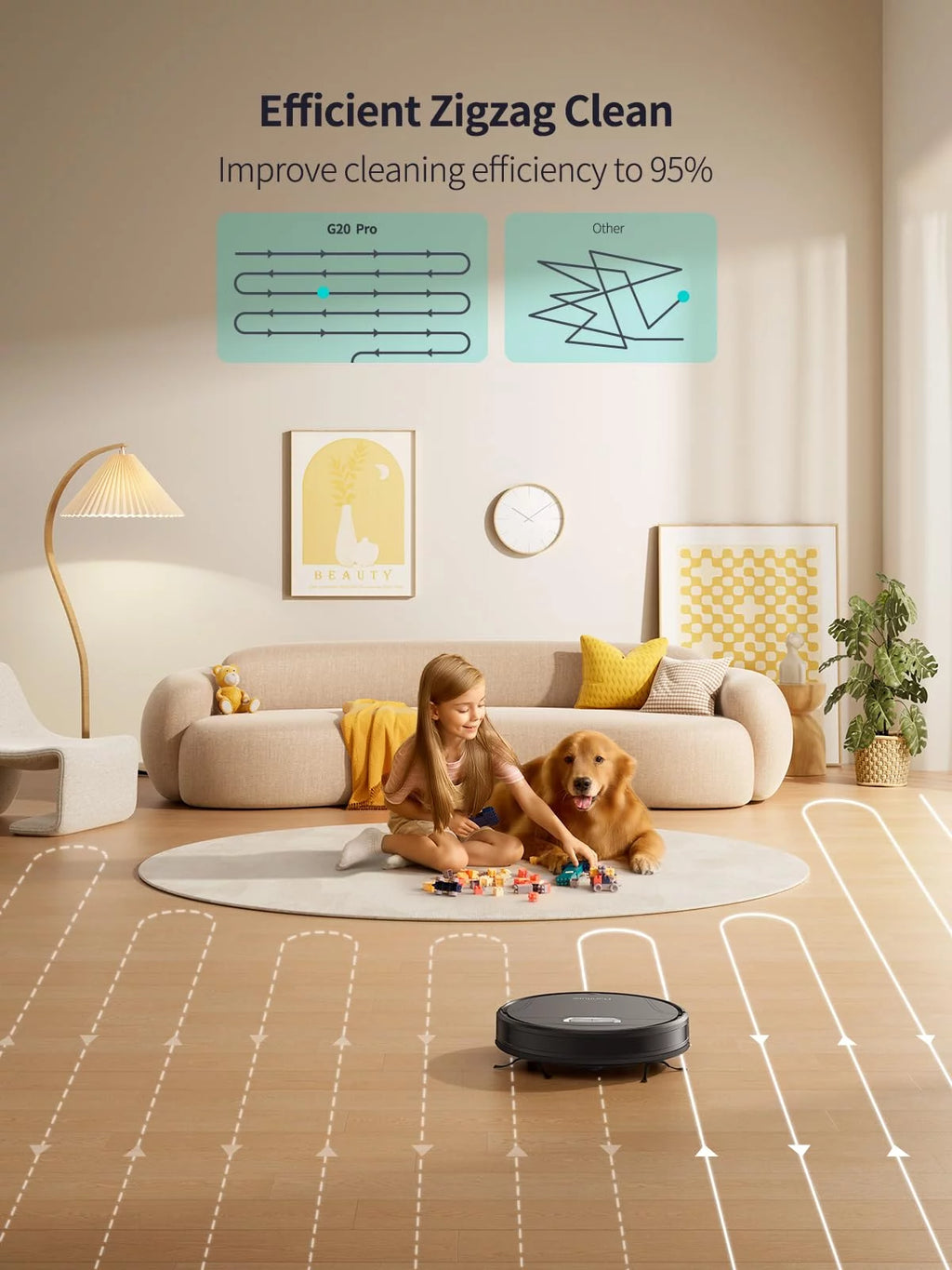 Robot Vacuum and Mop Combo 4500pa 180min Runtime L832425