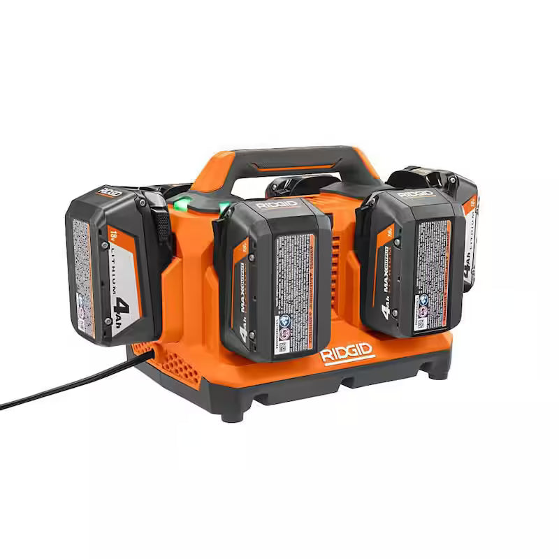 18V 6-Port Sequential Charger with 4.0 Ah Lithium-Ion Battery 2-Pack C568
