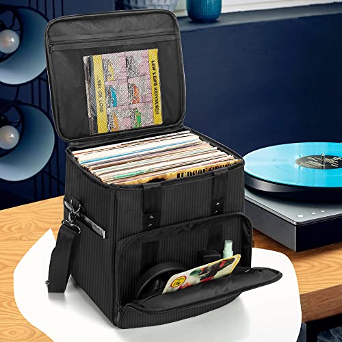 Vinyl Record Carrying Bag with Dividers Holds up to 60 LP Records D443