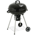 22" Round Portable Charcoal Kettle Grill with 2 Wheels, Black Z2661