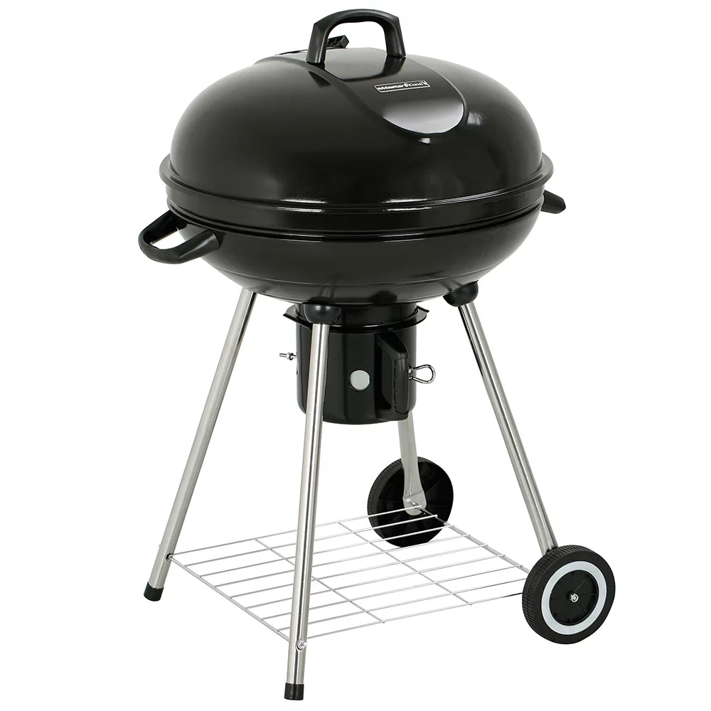 22" Round Portable Charcoal Kettle Grill with 2 Wheels, Black Z2661