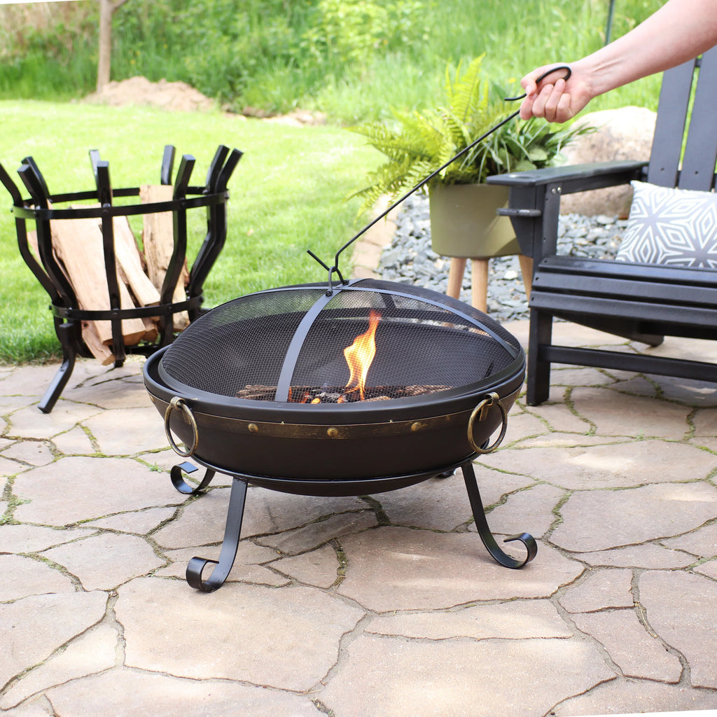 Steel Fire Bowl and Spark Screen - 25" A69290