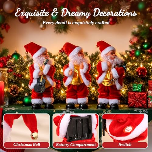 Animated Singing and Dancing Santa Claus Christmas Figurine J48362