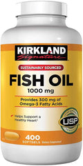 Natural Fish Oil 1000 mg with 300 mg Omega-3 400 ct Pack of 2 P1172