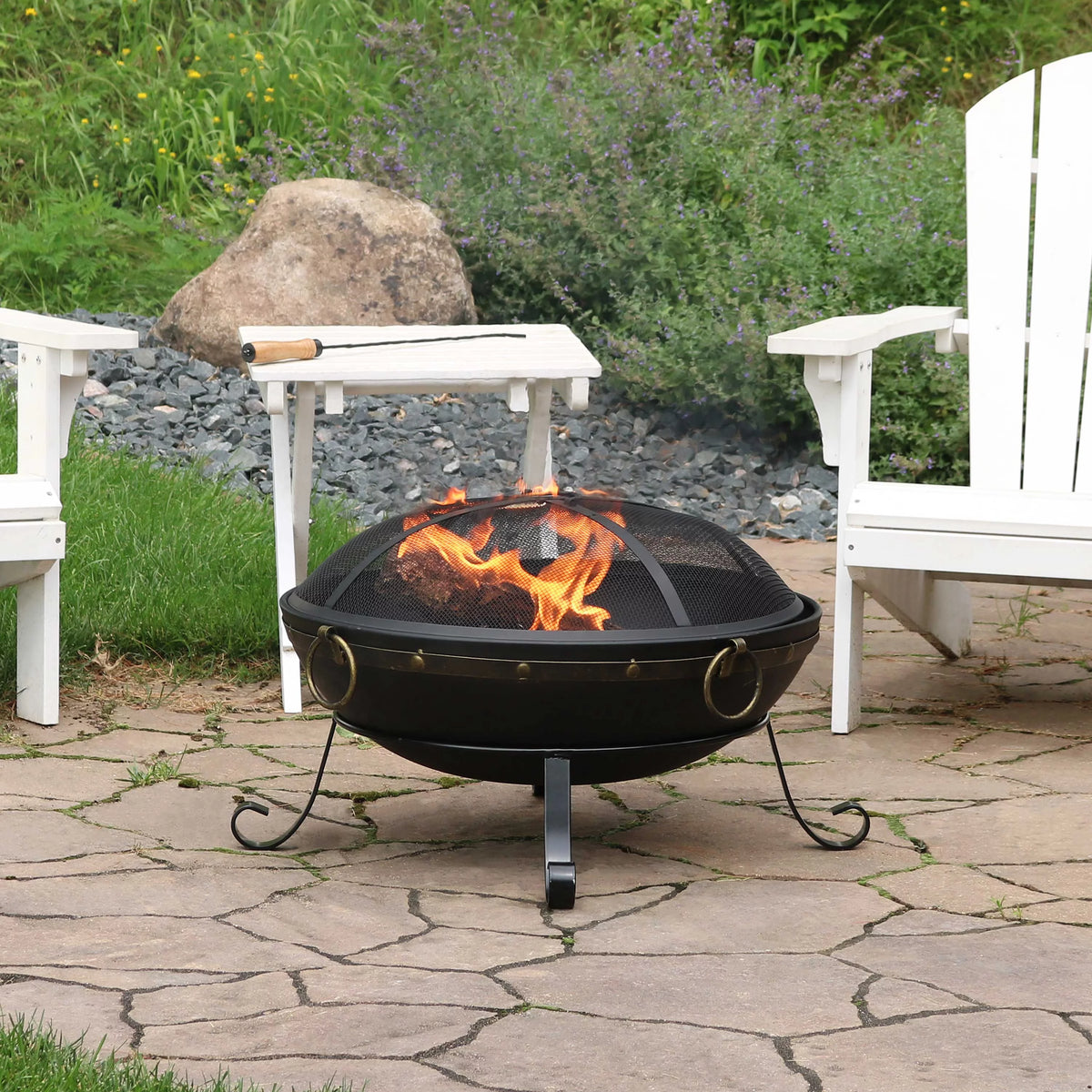 Steel Fire Bowl and Spark Screen - 25" A69290