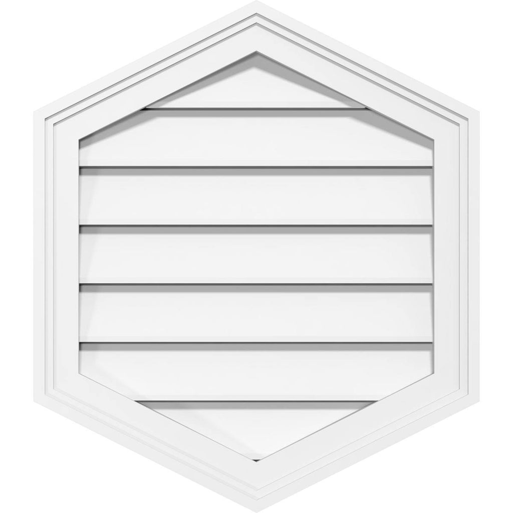 14x22W x 38x22H Vertical Peaked Surface Mount PVC Gable Vent H929093