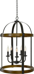 5-Light Black Lantern Chandelier N793