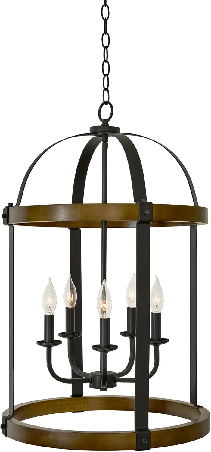 5-Light Black Lantern Chandelier N793