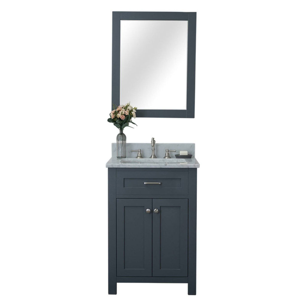 24 in. Single Gray Bathroom Vanity with Carrera Marble Top L5330