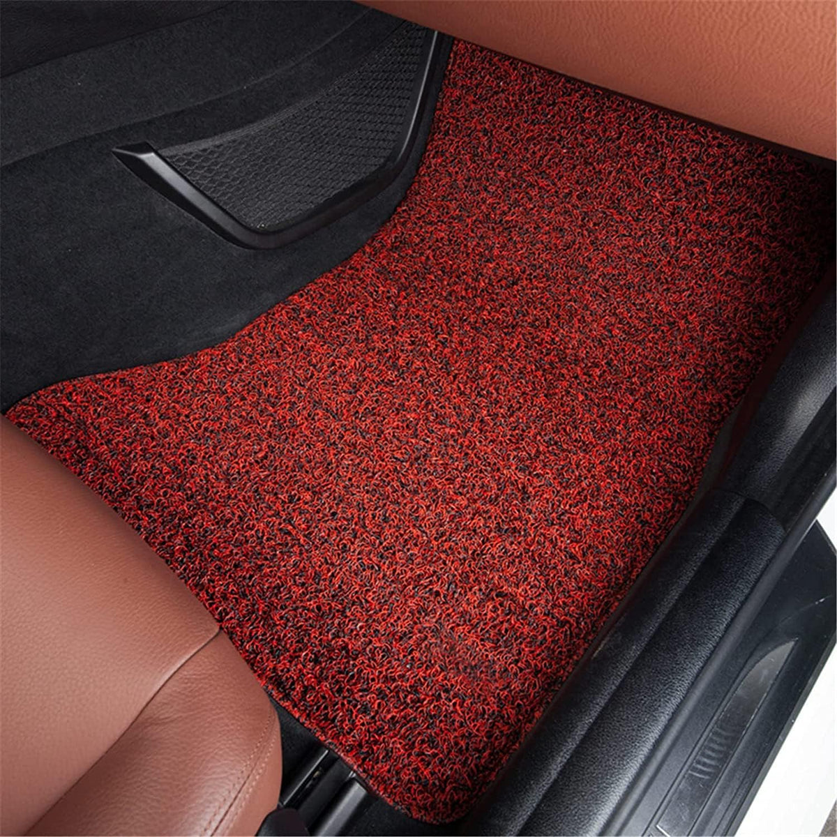 Black Red 3 Piece Rubber Car Floor Mats X968751