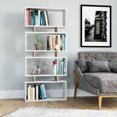White Oak Geometric Bookcase W66013