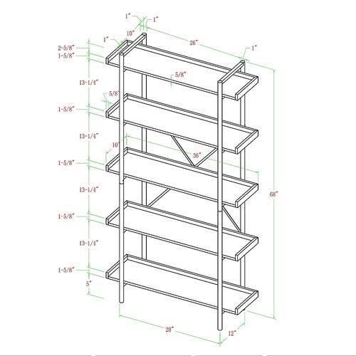 5-Shelf Bookcase D326278