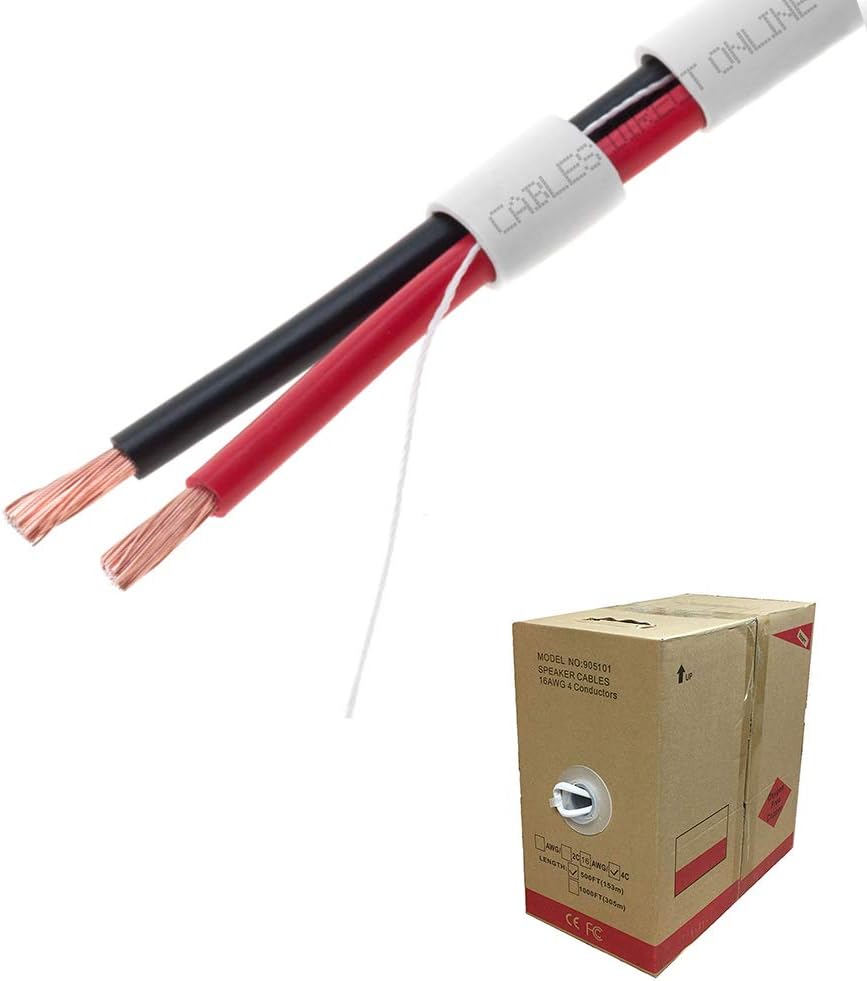 500FT 18AWG CL2 Oxygen Free Pure Copper Speaker Wire T28575