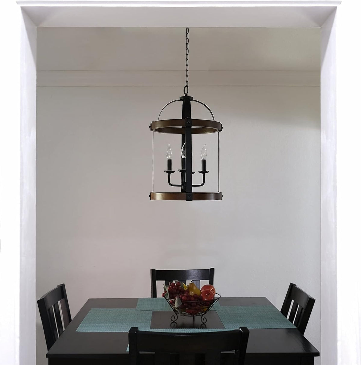 5-Light Black Lantern Chandelier N793