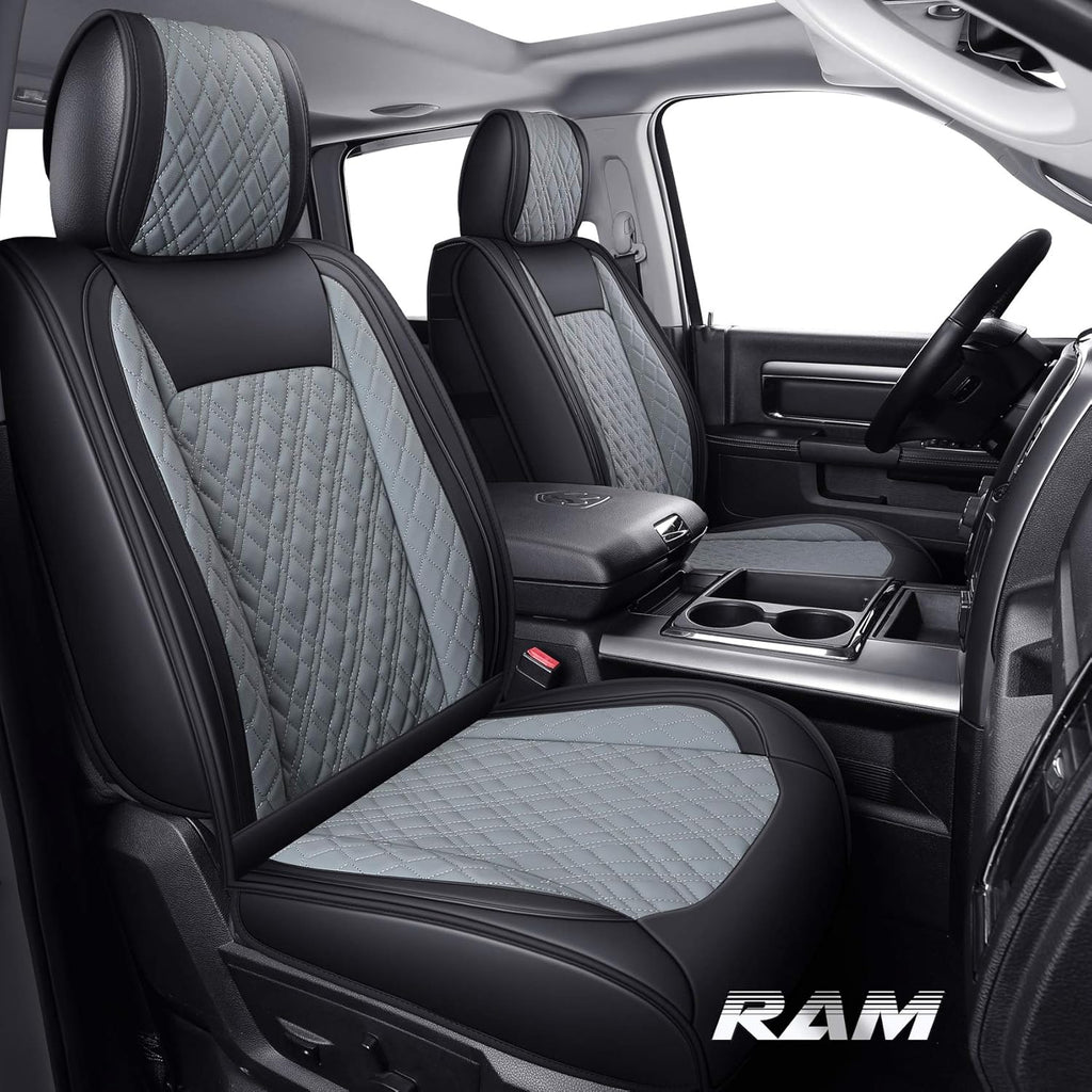 Black-Brown 2 Pc Front Car Seat Covers C5498
