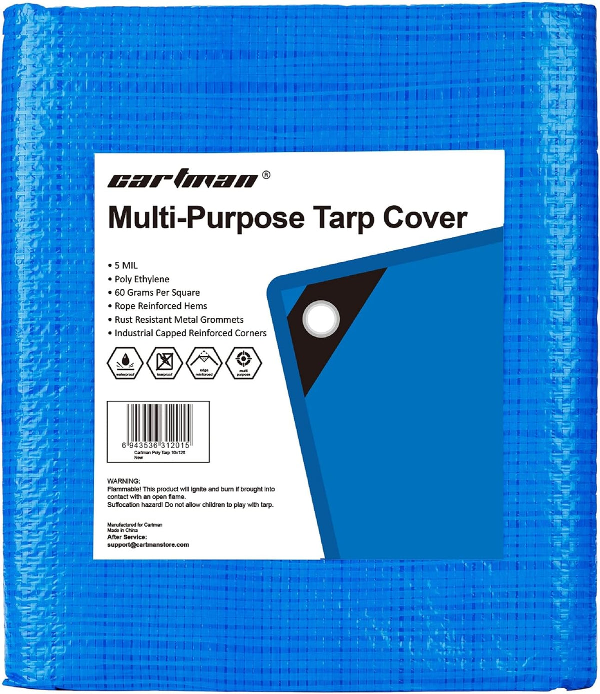 Blue Poly Tarp 14 x 20 Feet 5 Mil N979701