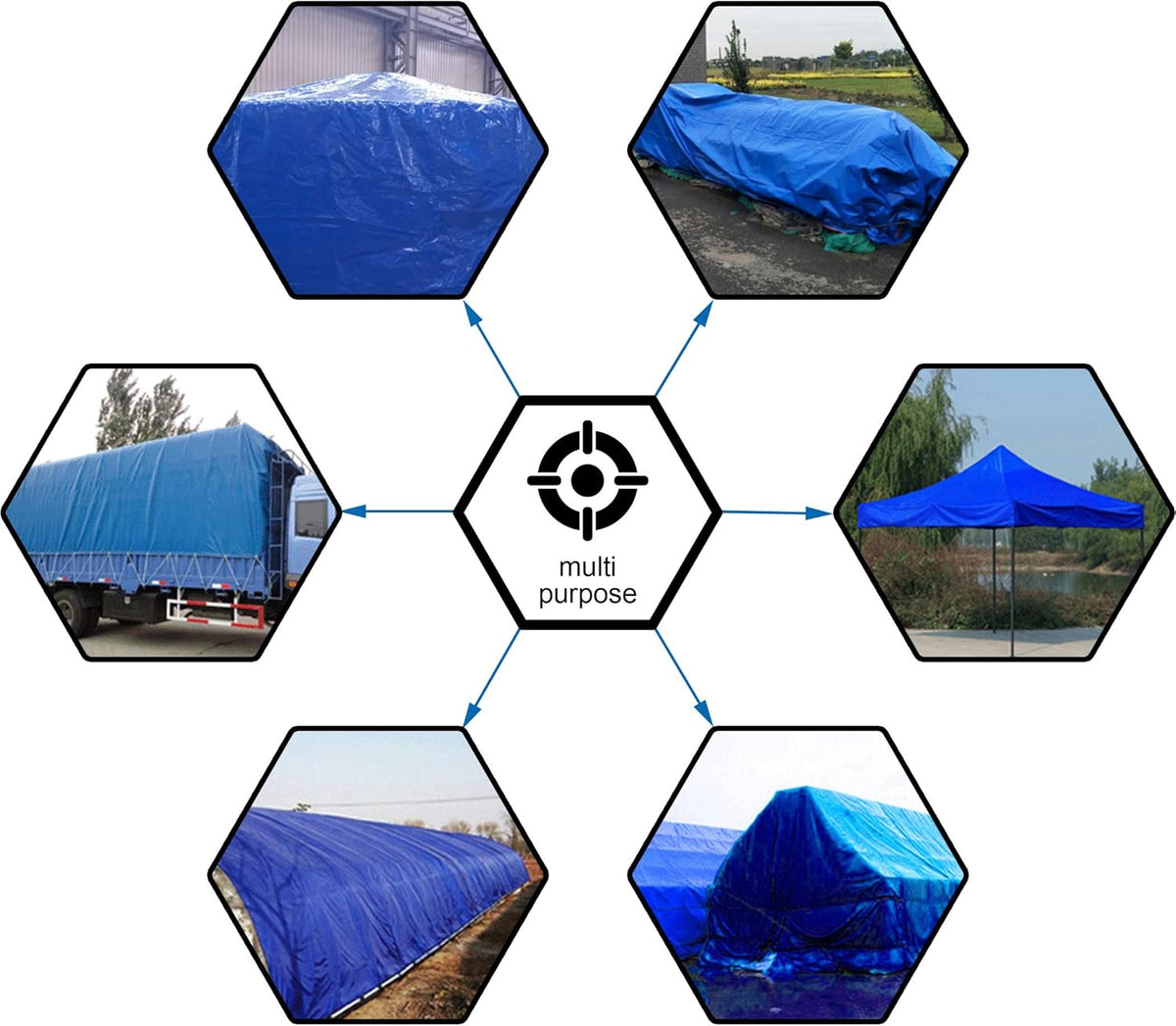 Blue Poly Tarp 14 x 20 Feet 5 Mil N979701