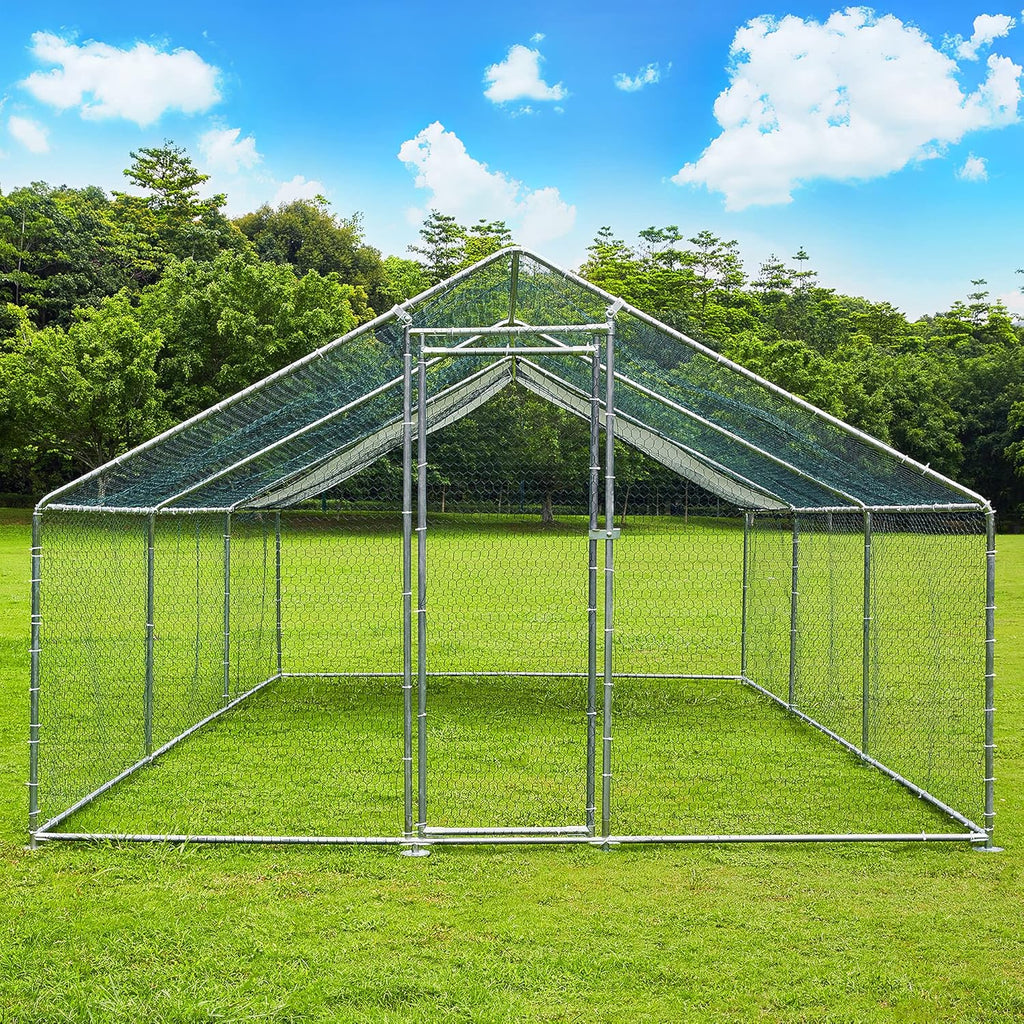 Extra Large Metal Chicken Coop Walkin Poultry Cage Hen Run House J861