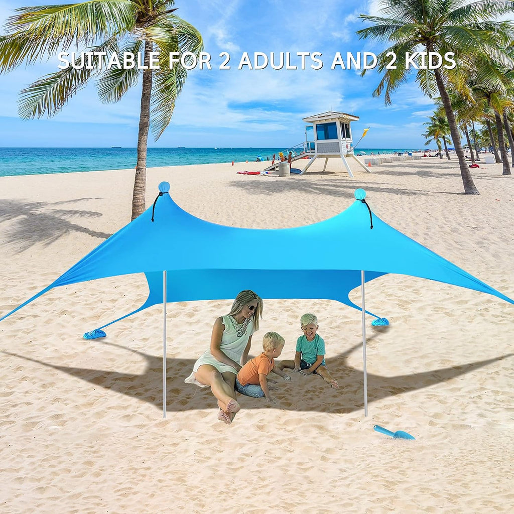 7×7 FT UPF50+ Pop Up Beach Tent Sun Shelter U2576