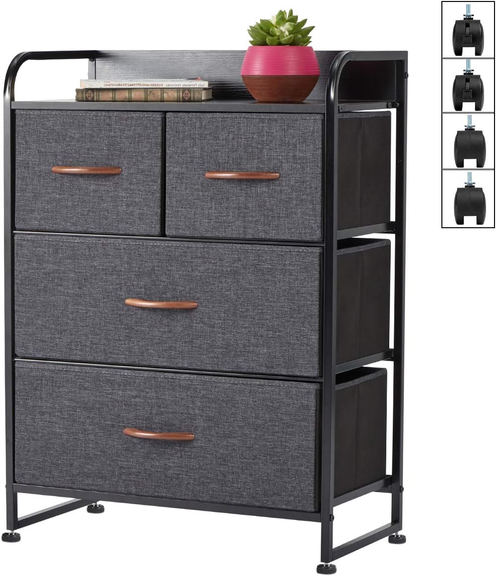 9 Drawer Fabric Dresser with Wooden Top L23402