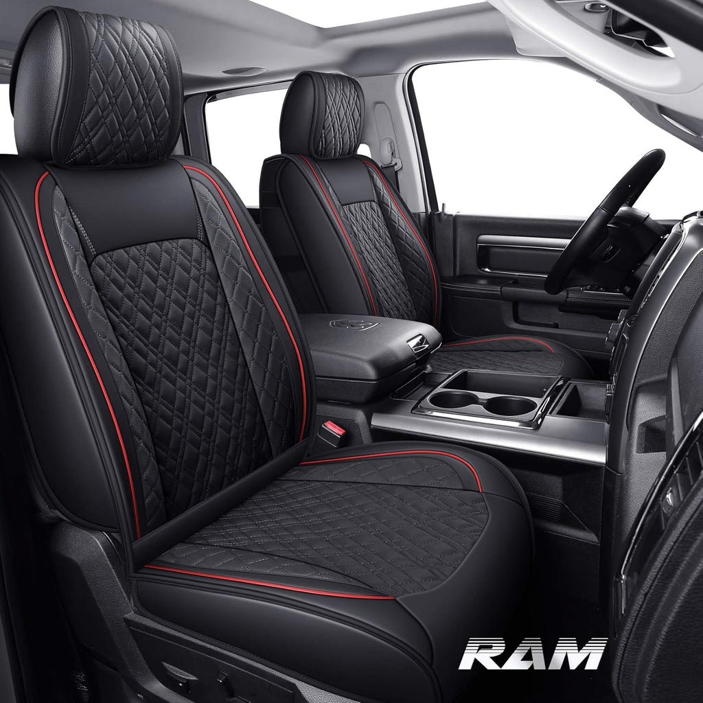 Black-Brown 2 Pc Front Car Seat Covers C5498